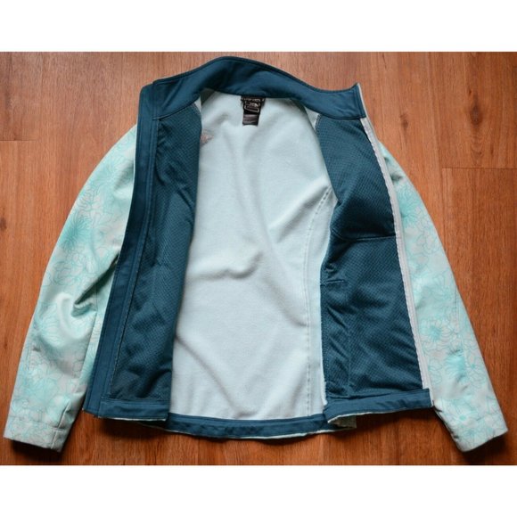 The North Face Women's Medium Apex Bionic Jacket Fleece Lined Blue Floral Print - Picture 10 of 12